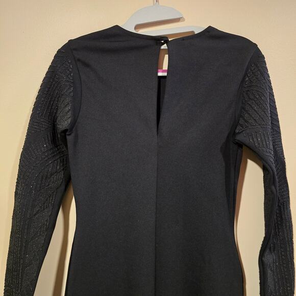 Women's Miss Selfridge Black Beaded Long Sleeve Bodycon Party Dress | Size 2 - Picture 6 of 11